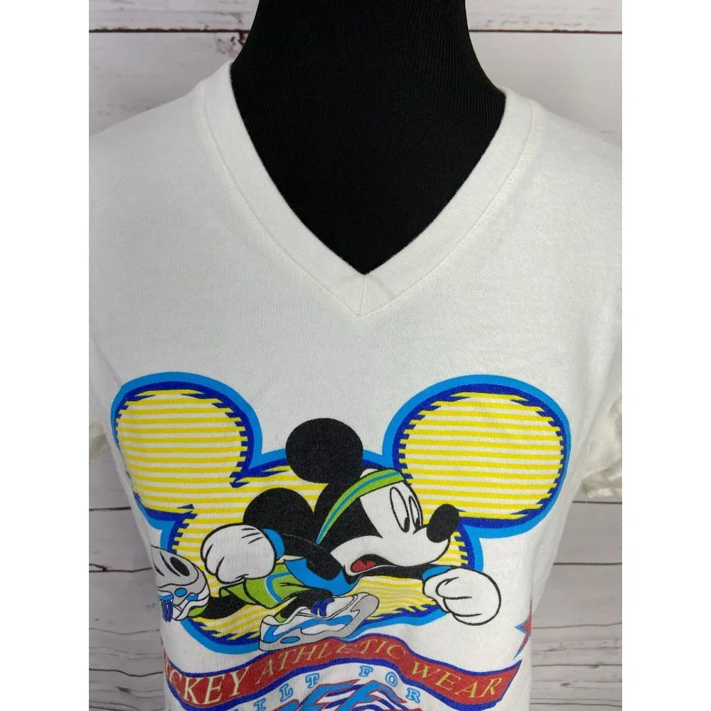 Vintage Disney‎ Mickey Unlimited 'Tahiti Apparel' Crop Top Athletic Shirt